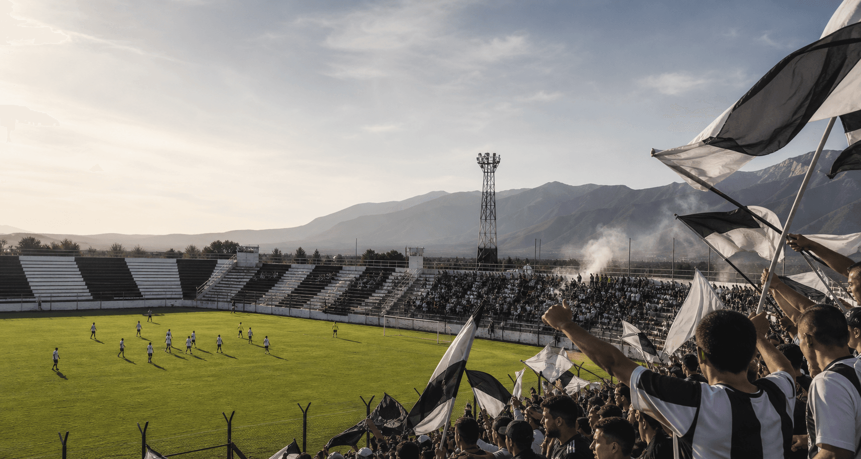Estadio e hinchada merengue en una tarde de fútbol